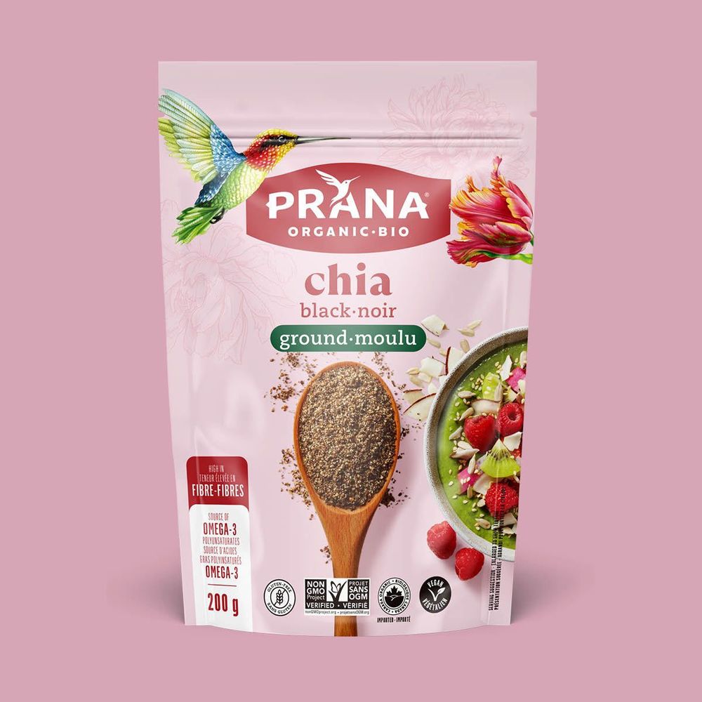 Prana Organic Ground Black Chia Seeds, 200 G -- 6 Per Case
