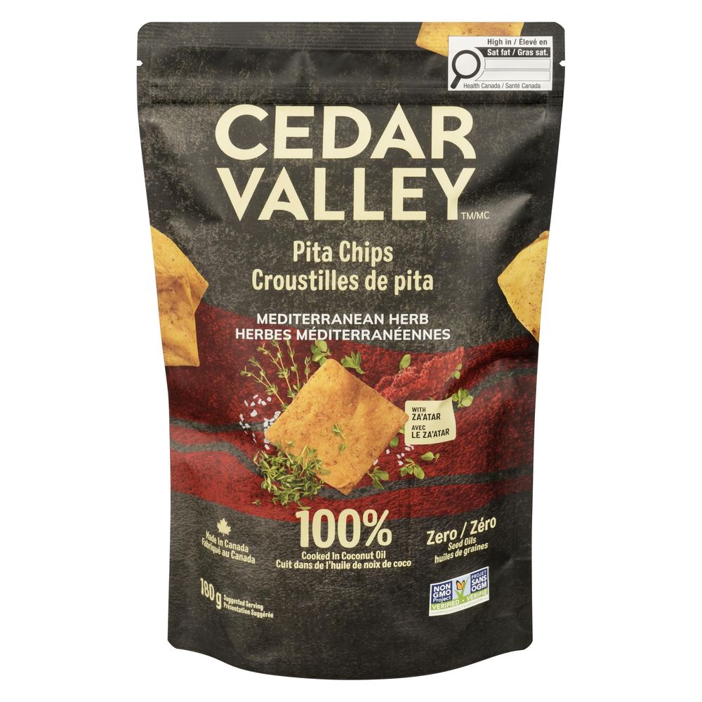 Cedar Valley Mediterranean Herb With Za'atar Pita Chips, 180 G -- 12 Per Case