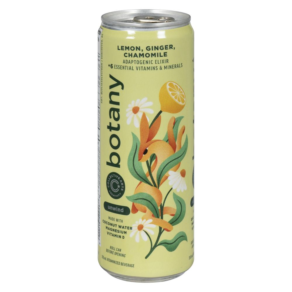 Collective Arts Botany Unwind Lemon Chamomile Adaptogenic Elixir, 355 Ml -- 12 Per Case