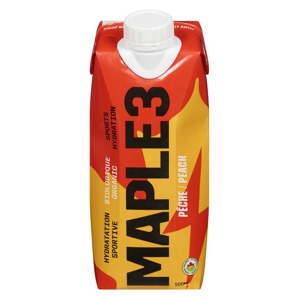 Maple 3 Peach Maple Water Sports Drink, 500 Ml -- 12 Per Case