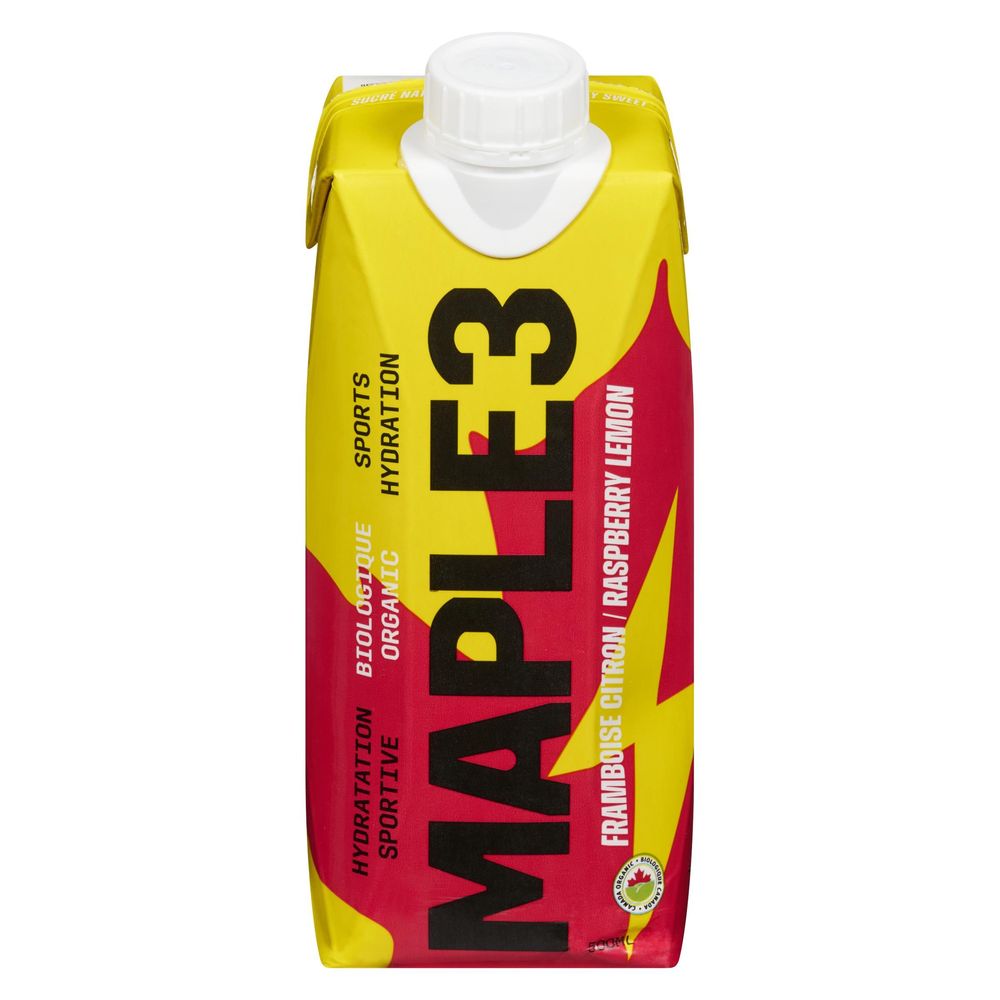 Maple 3 Raspberry Lemon Maple Water Sports Drink, 500 Ml -- 12 Per Case