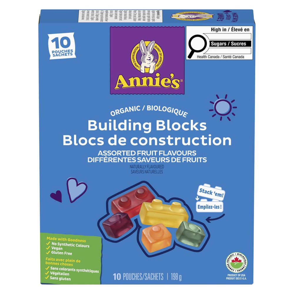 Annie's Organic Building Blocks Fruit Flavoured Snacks, 198 G