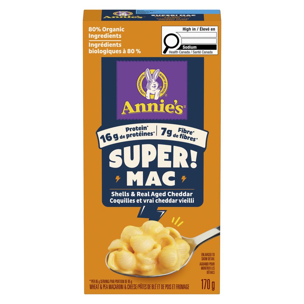 Annie's Super Mac Shells And Real Aged Cheddar Mac And Cheese, 170 G