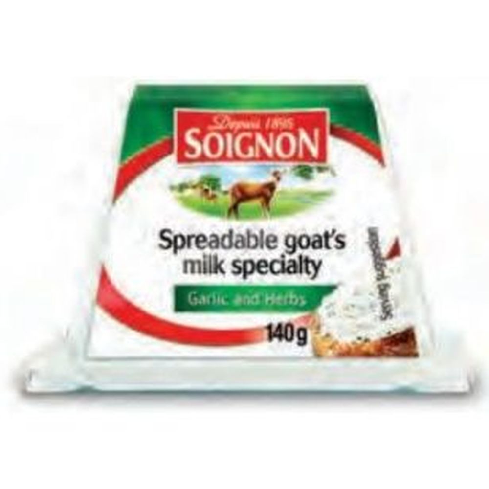 Soignon Garlic And Herbs Goat Cheese, 140 G -- 6 Per Case