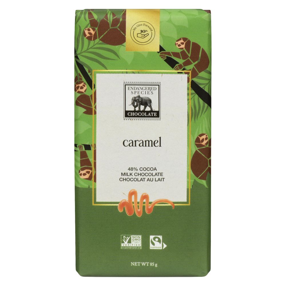 Endangered Species 48 Percent Cocoa Milk Chocolate With Rich Caramel, 85 G
