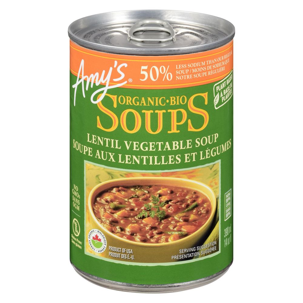 Amy's Organic Light In Sodium Lentil Vegetable Soup, 398 Ml