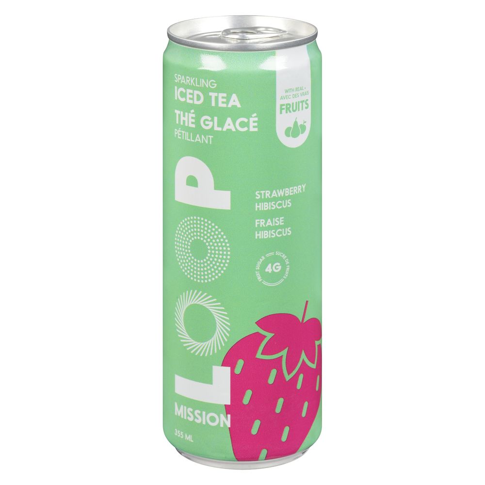 Loop Mission Strawberry Hibiscus Sparkling Iced Tea, 355 Ml