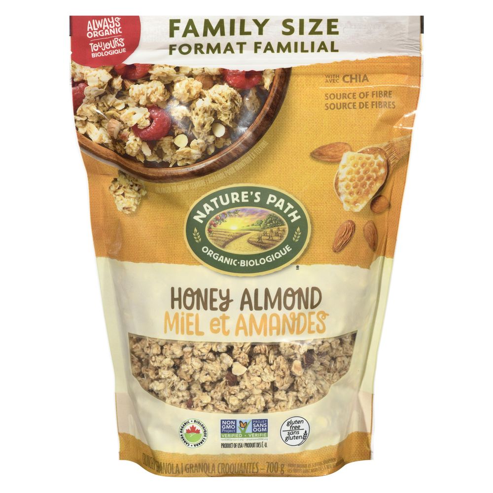 Nature's Path Organic Gluten Free Honey Almond Granola - Family Size, 700 G