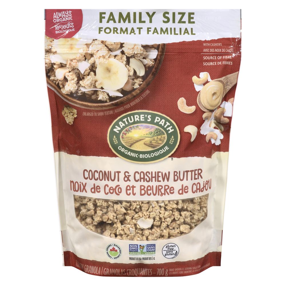 Nature's Path Organic Gluten Free Coconut And Cashew Butter Granola - Family Size, 700 G