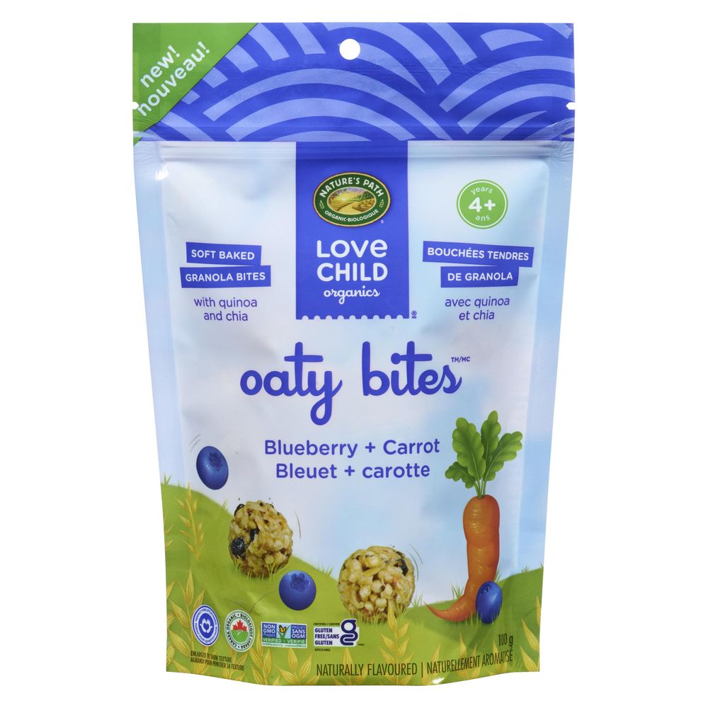 Love Child Organics Oaty Bites Blueberry Plus Carrot Snack Bites, 100 G