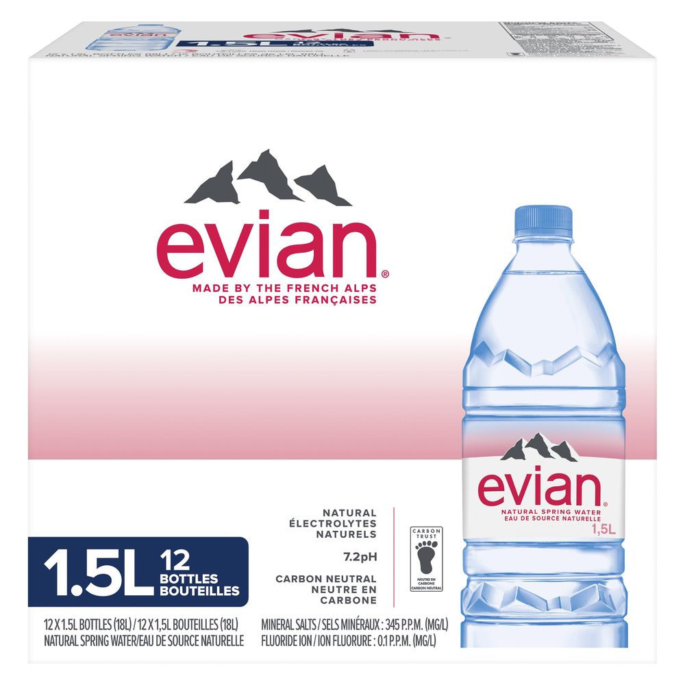 Evian Natural Spring Water, 1.5 L Bottle
