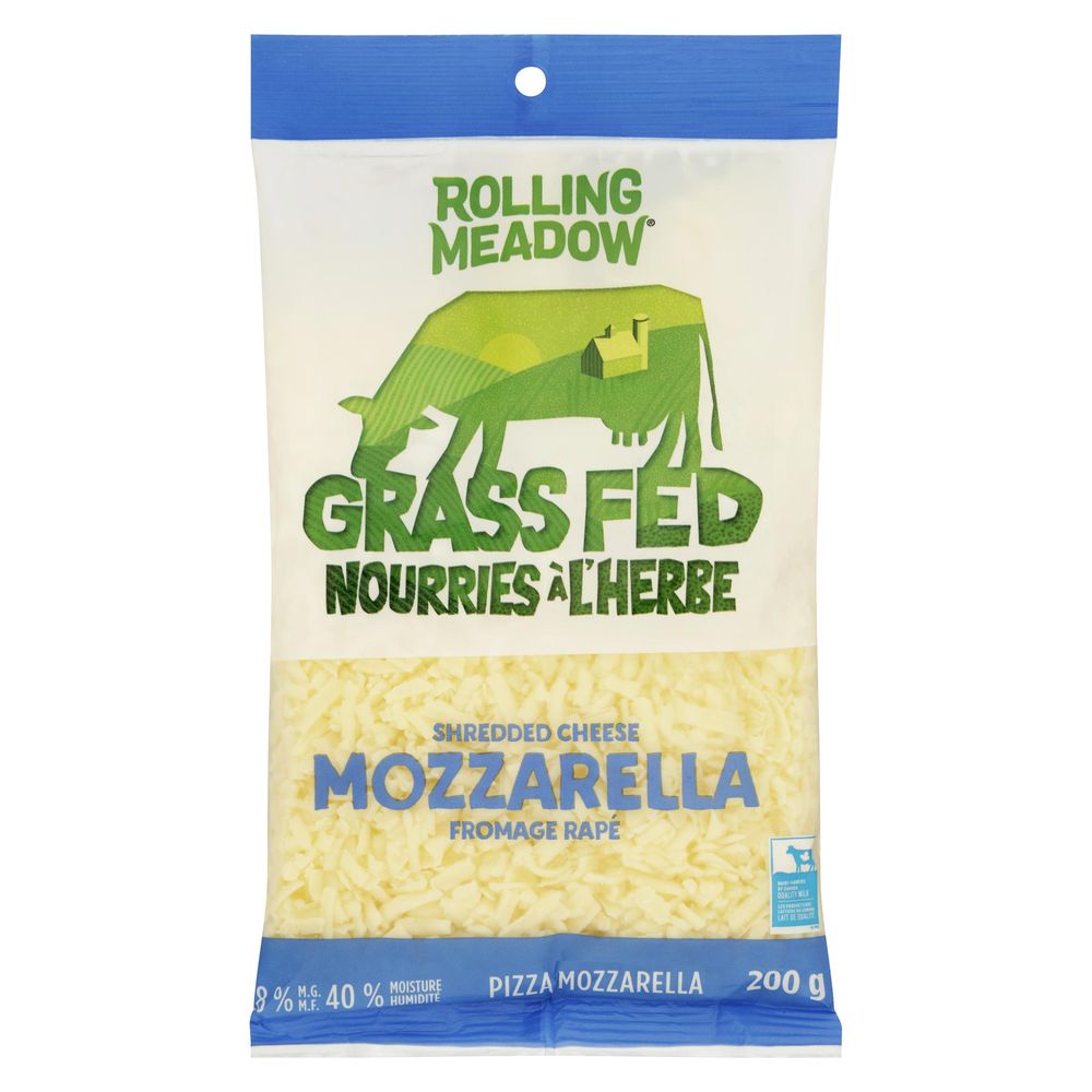 Rolling Meadow Grass Fed Shredded Mozzarella Cheese, 200 G