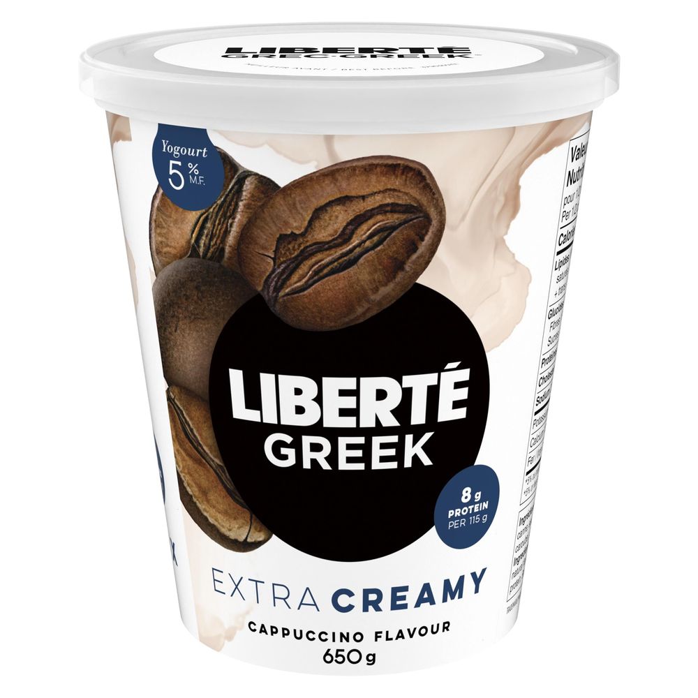 Liberte 5 Percent Milk Fat Cappuccino Extra Creamy Greek Yogurt, 650 G -- 6 Per Case