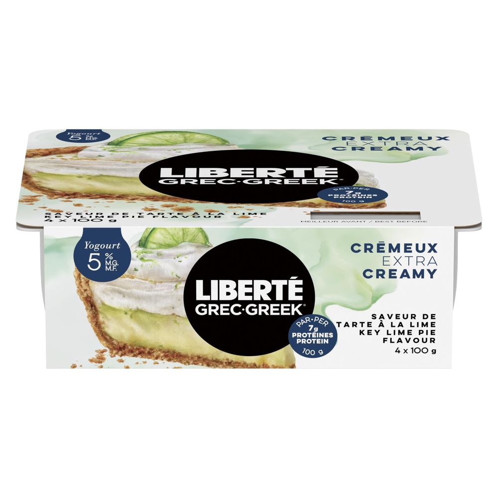 Liberte 5 Percent Milk Fat Key Lime Extra Creamy Greek Yogurt, 400 G -- 6 Per Case