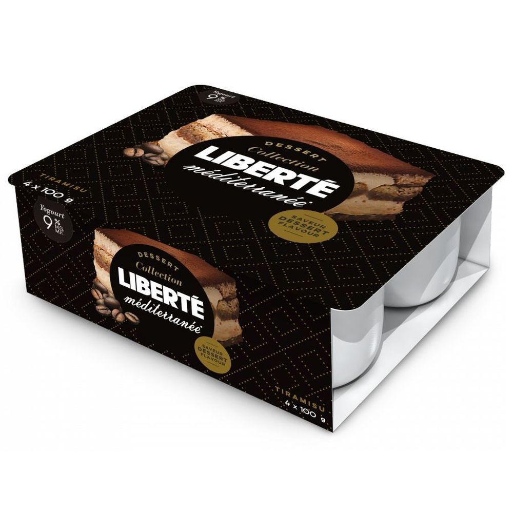 Liberte Mediterranean 9 Percent Milk Fat Tiramisu Yogurt, 100 G -- 24 Per Case