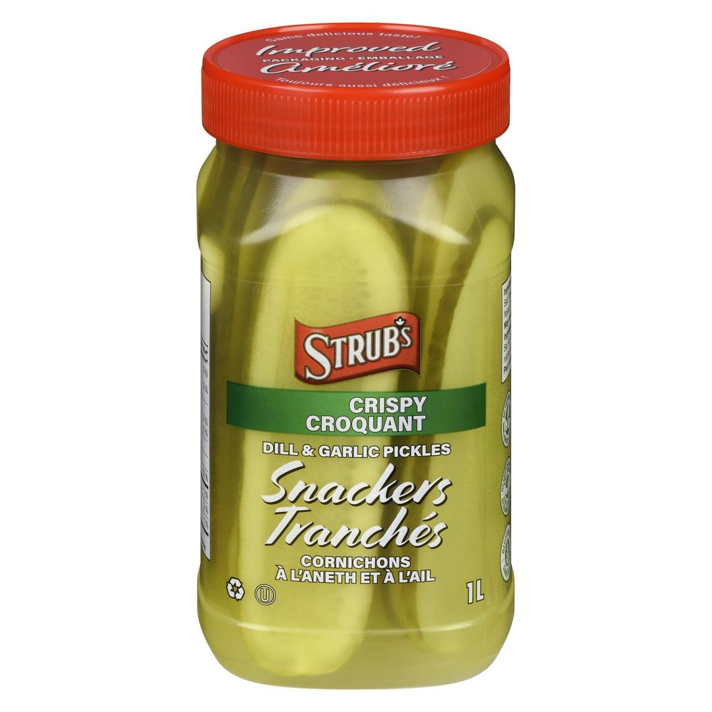 Strub's Dill And Garlic Sliced Pickles Snackers, 1 L -- 6 Per Case
