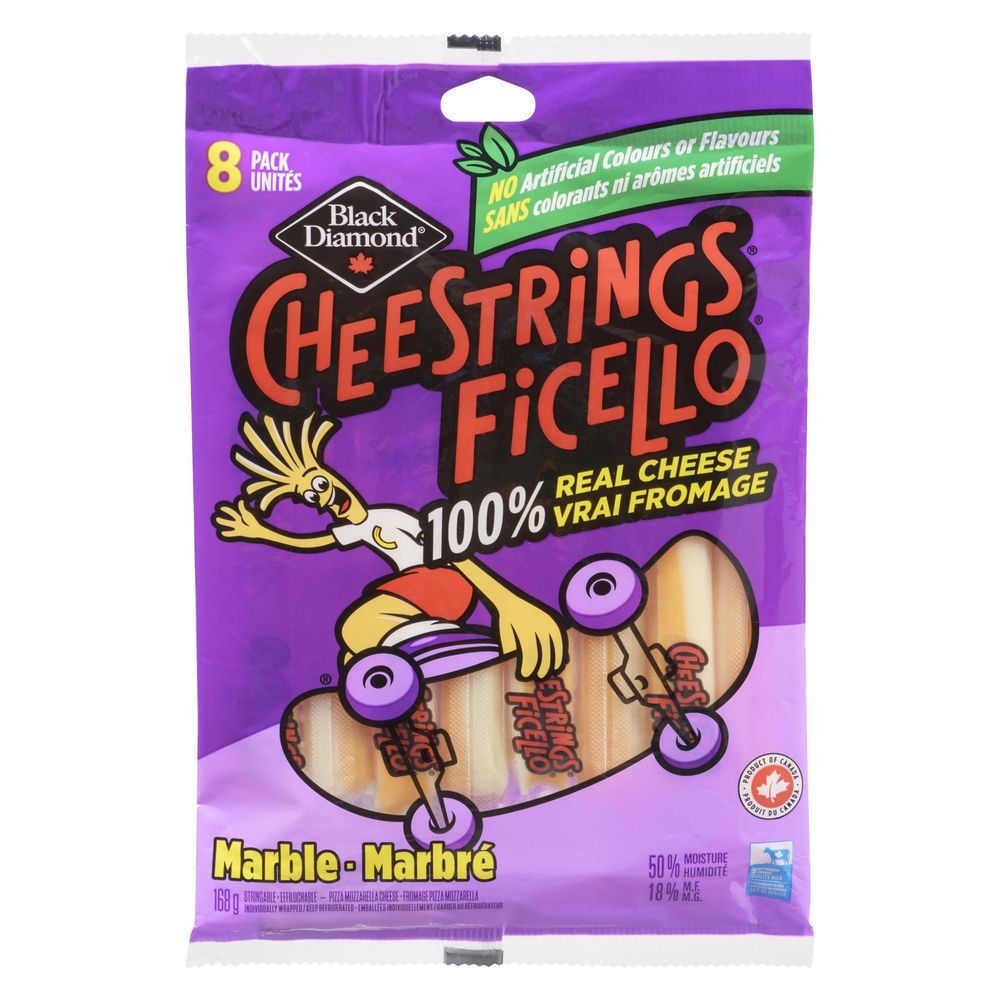 Black Diamond Cheestrings Ficello Marble Cheese Sticks, 168 G -- 16 Per Case