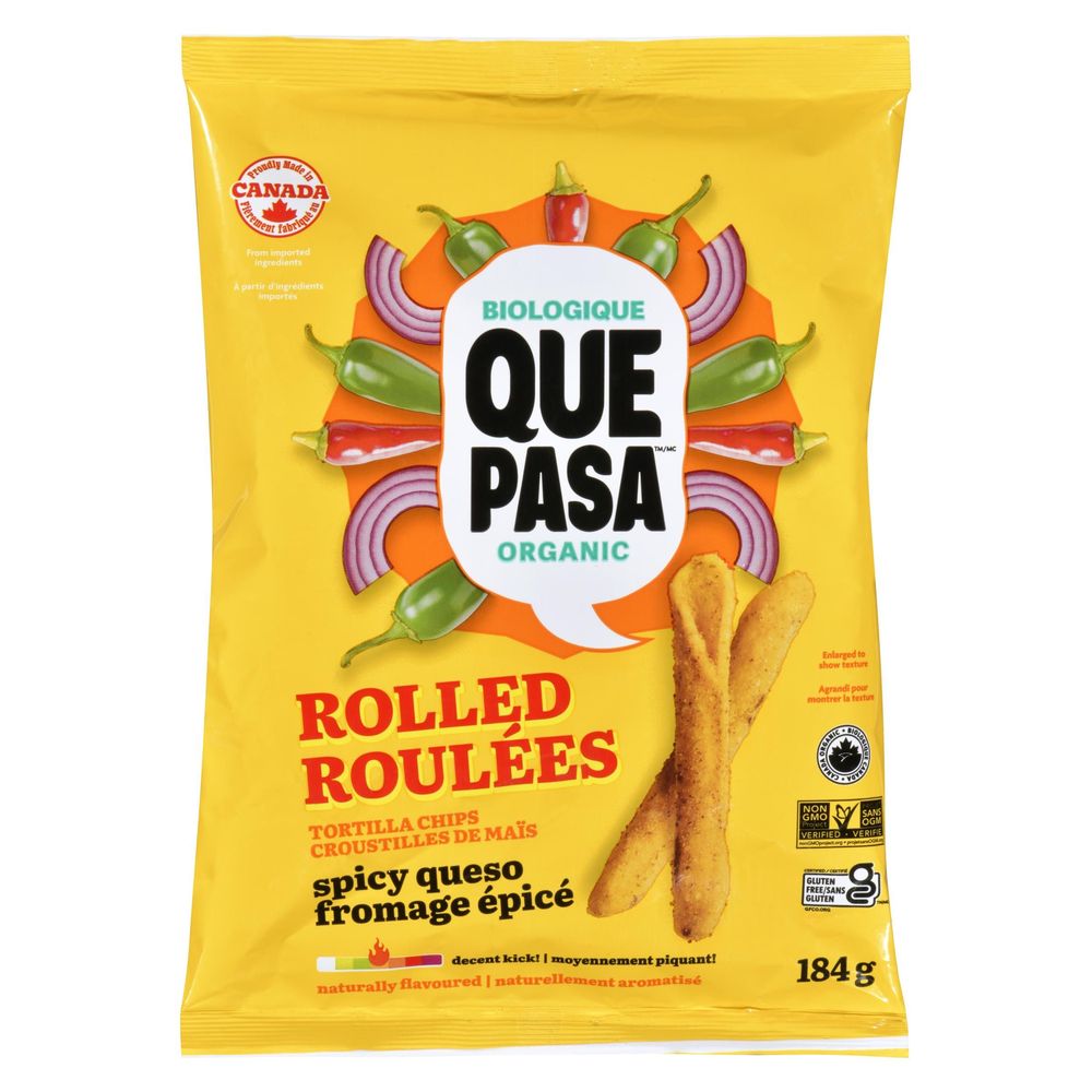 Que Pasa Chips De Tortilla Roulées Au Queso Épicé Bio, 184 G -- 12 Par Caisse