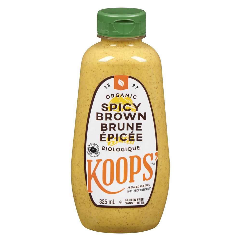 Koops' Moutarde Brune Épicée Biologique, 325 Ml -- 12 Par Caisse