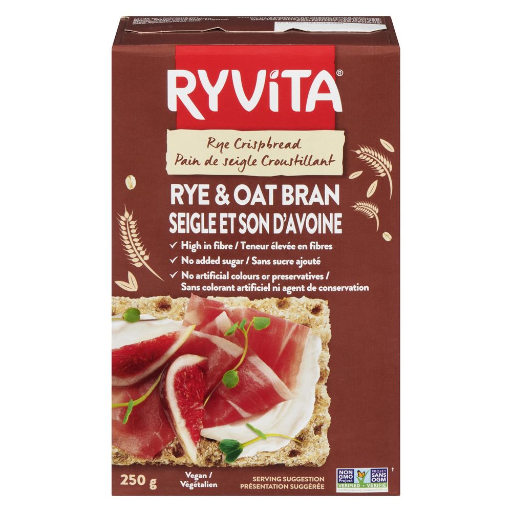 Ryvita Rye And Oat Bran Crispbread, 250 G -- 12 Per Case
