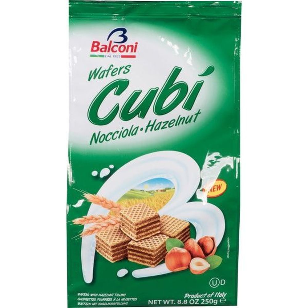 Balconi Cubi Hazelnut Wafers, 250 G -- 10 Per Case
