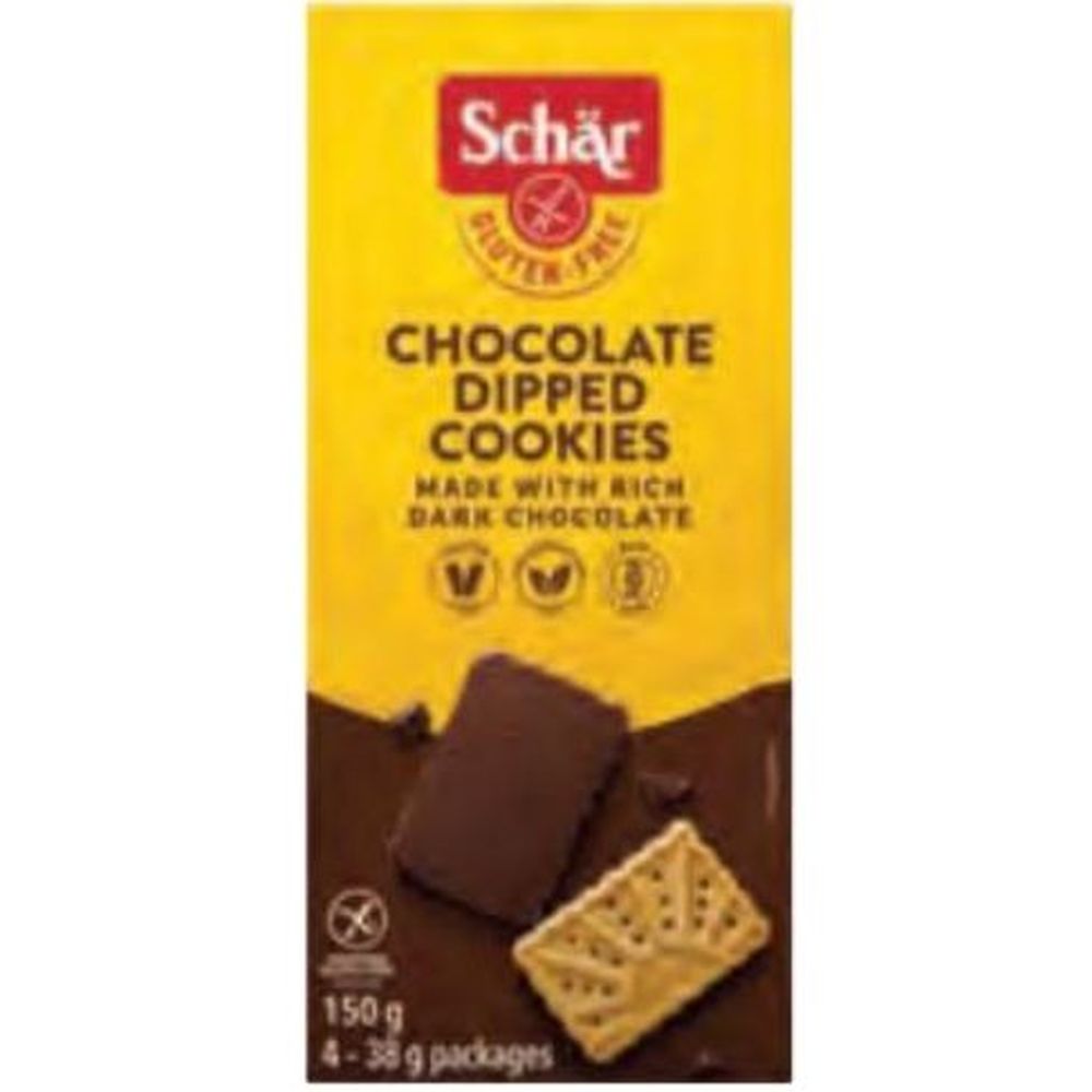 Schar Gluten Free Chocolate Dipped Cookies, 150 G -- 12 Per Case