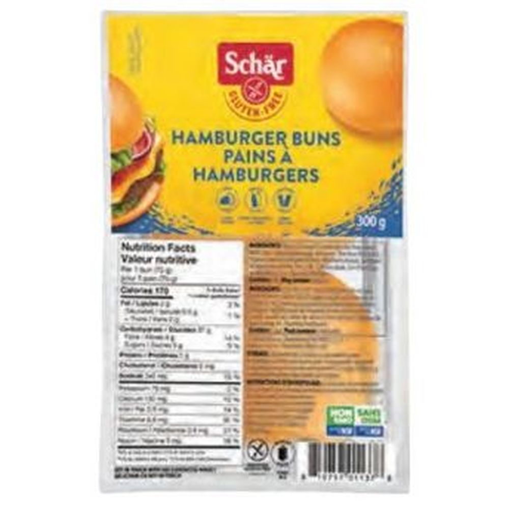 Schar Gluten Free Hamburger Buns, 10.6 Oz -- 4 Per Case