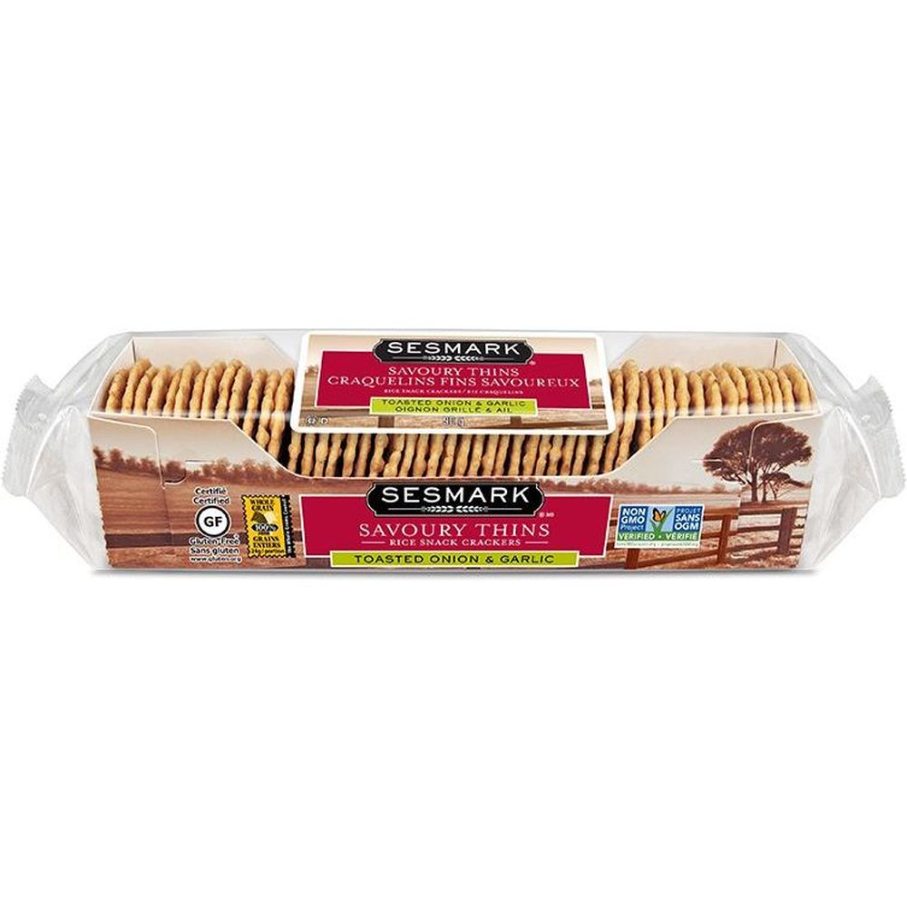 Sesmark Toasted Onion And Garlic Savory Thins, 90 G