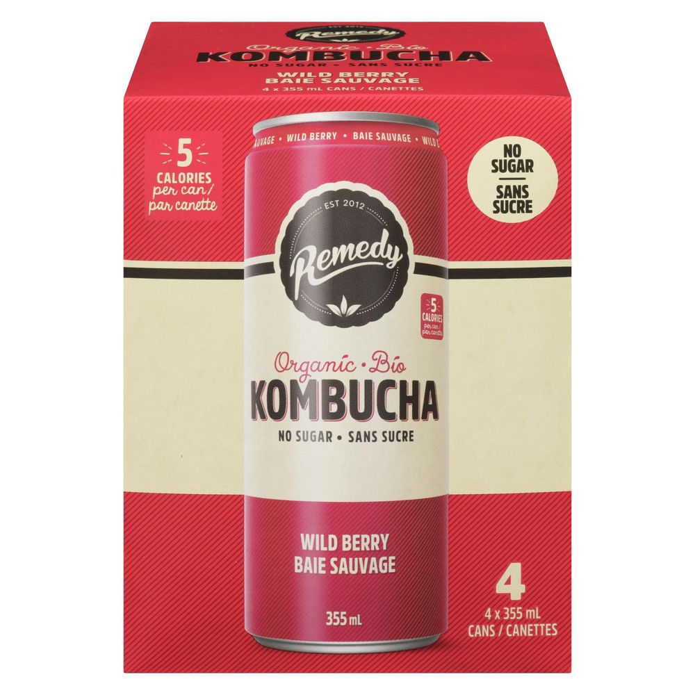Remedy Kombucha Aux Fruits Des Bois, 355 Ml – 24 Par Caisse