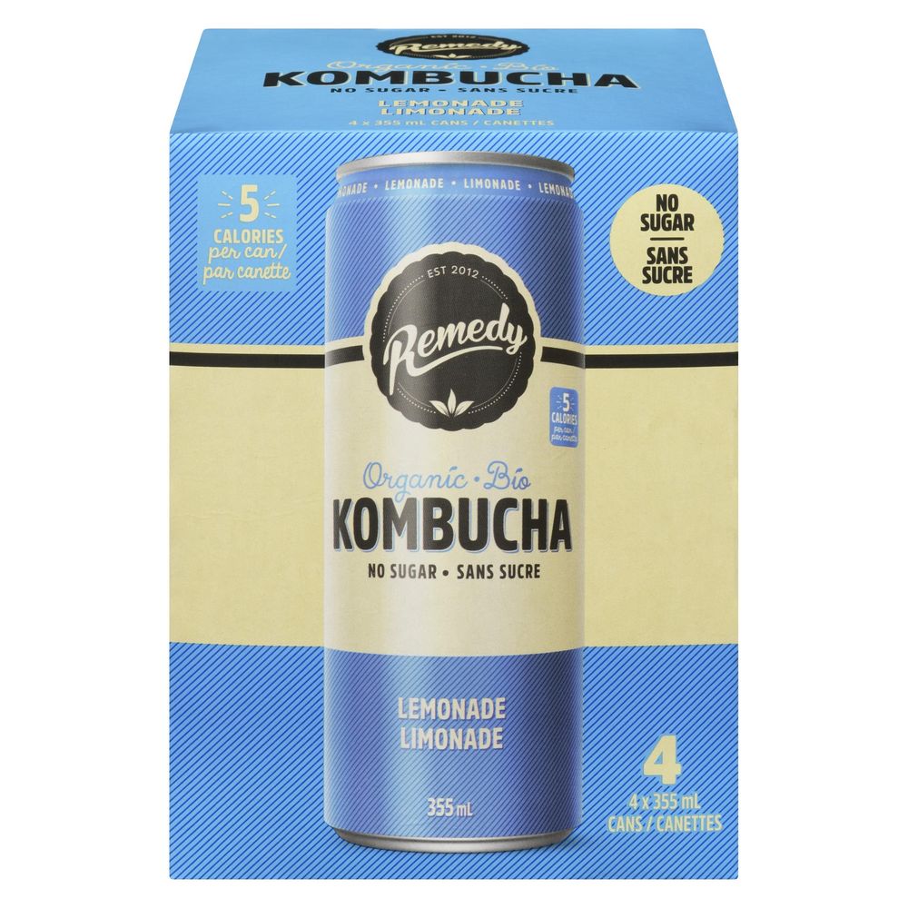Remedy Kombucha À La Limonade, 355 Ml – 24 Par Caisse