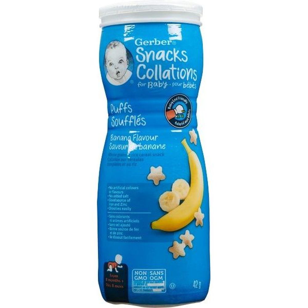 Gerber Puffs Banana Flavor Baby Snacks, 42 G -- 6 Per Case