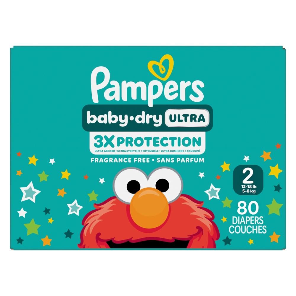 Pampers Baby Dry Size 2 Mega Ultra Diaper, 80 Count