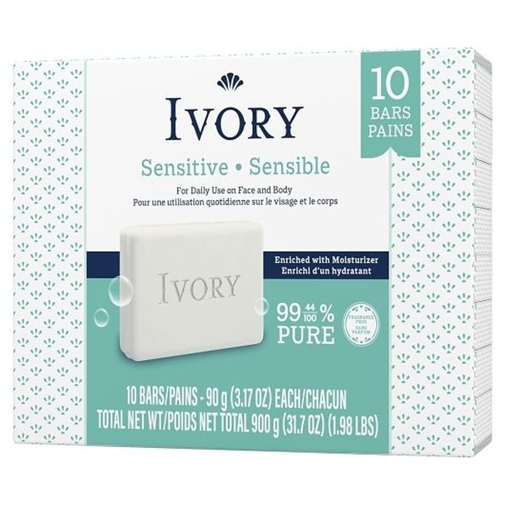 Ivory Sensitive Bar Soap, 900 G -- 12 Per Case