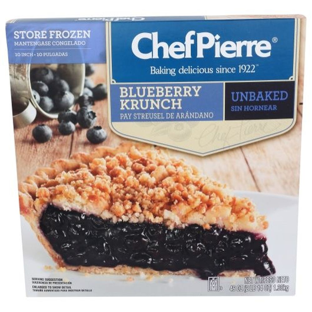 Chef Pierre 10 Inch Unbaked Blueberry Crunch Pie, 1304.08 G -- 6 Per Case