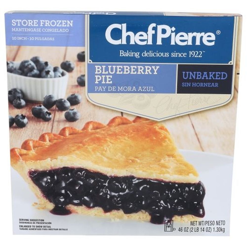 Chef Pierre 10 Inch Unbaked Blueberry Pie, 1304.08 G -- 6 Per Case