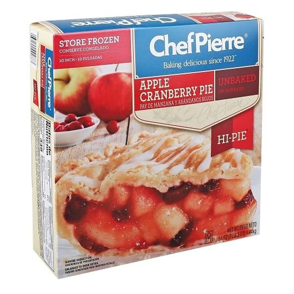 Chef Pierre 10 Inch Unbaked Apple Cranberry Pie, 8.67 Kg
