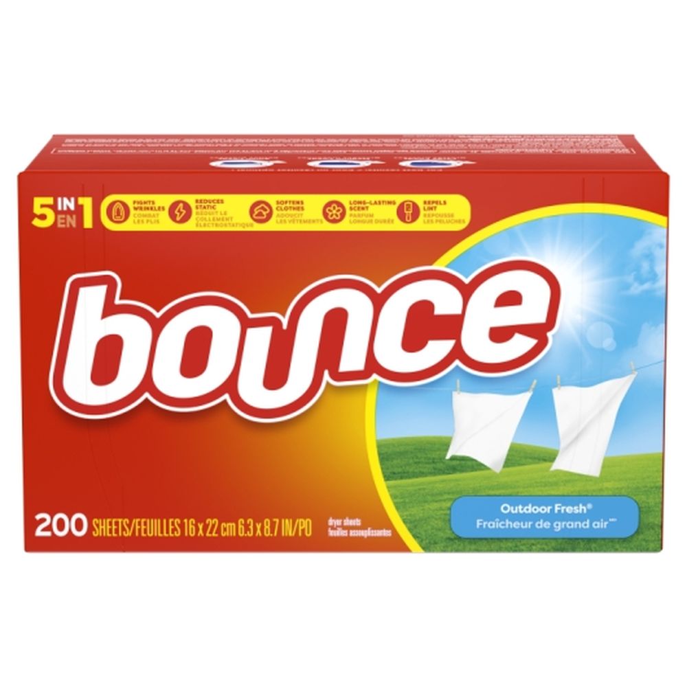 Bounce Outdoor Fresh Fabric Softener Dryer Sheet, 200 Count -- 6 Per Case