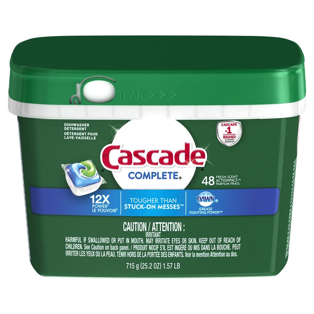 Cascade Complete Fresh Scent Actionpacs Dishwasher Detergent, 715 G -- 6 Per Case