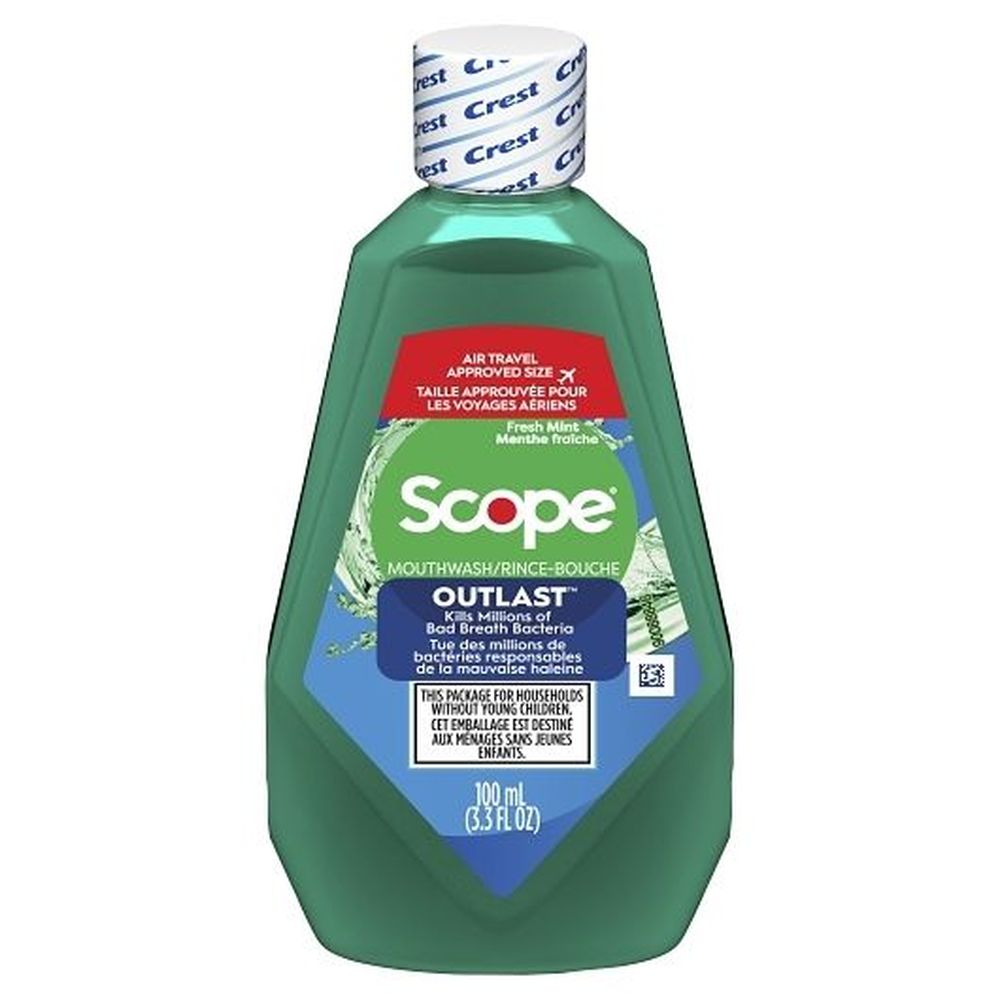 Crest Scope Outlast Long Last Fresh Mint Oral Rinse, 100 Ml -- 18 Per Case