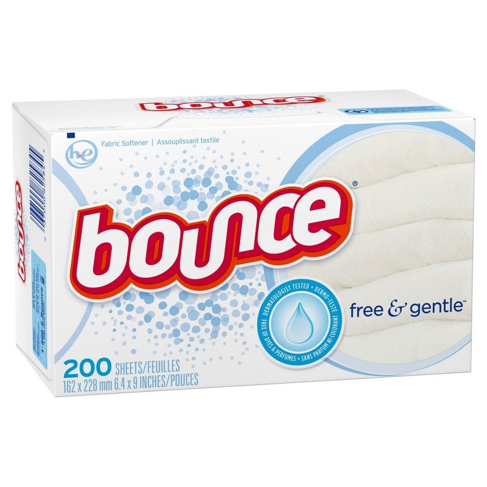 Bounce Free And Gentle Fragrance Free Fabric Softener Dryer Sheet, 200 Count -- 6 Per Case