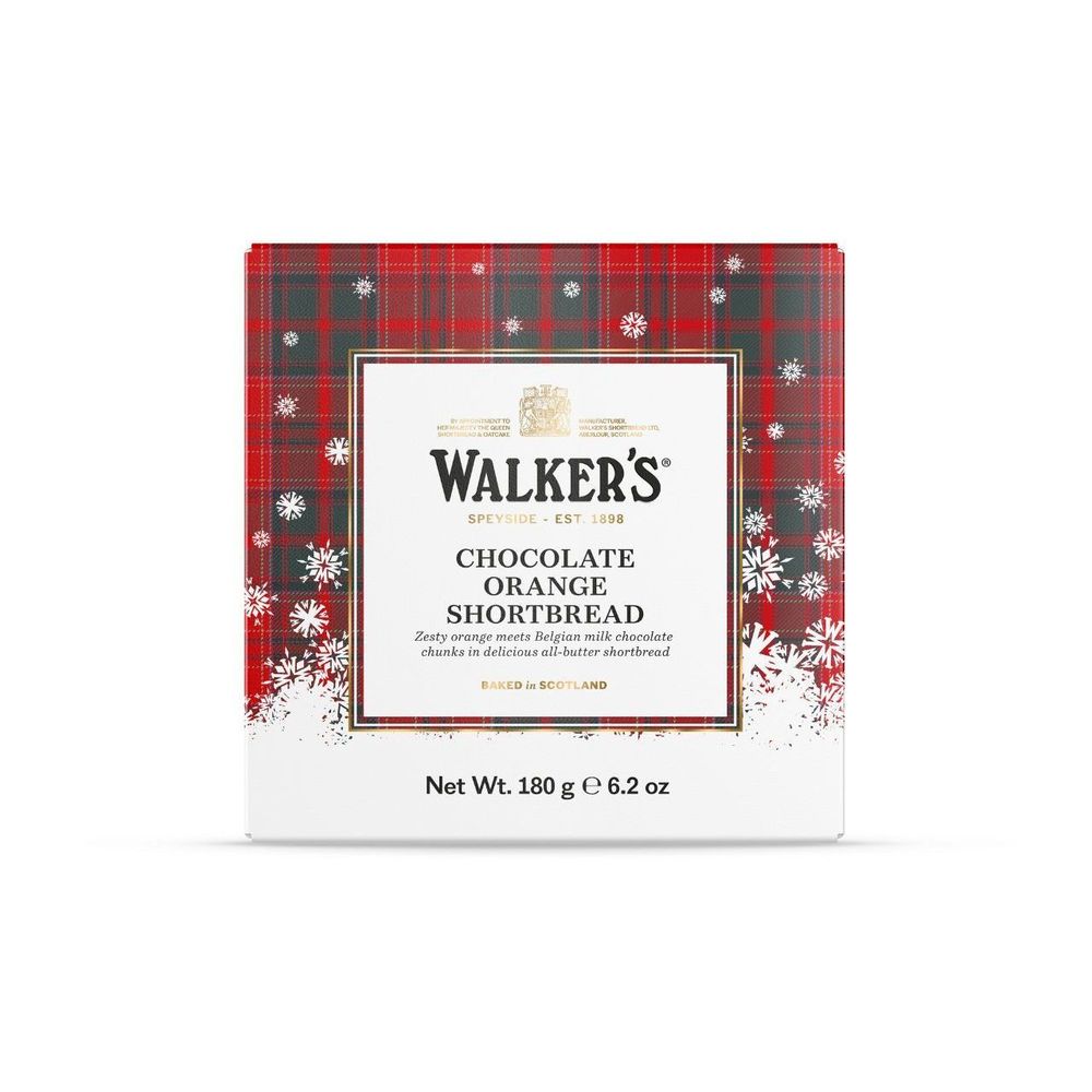 Walkers Chocolate Orange Shortbread Cookies, 180 G -- 12 Per Case