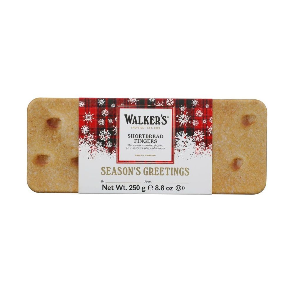 Walkers Shortbread Festive Finger Cookies, 250 G Tin -- 12 Per Case