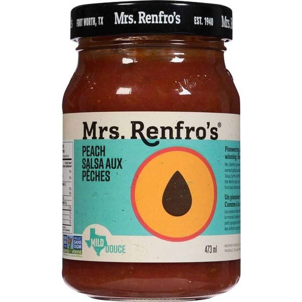 Mrs. Renfro's Salsa Aux Pêches, 473 Ml -- 6 Par Boîte