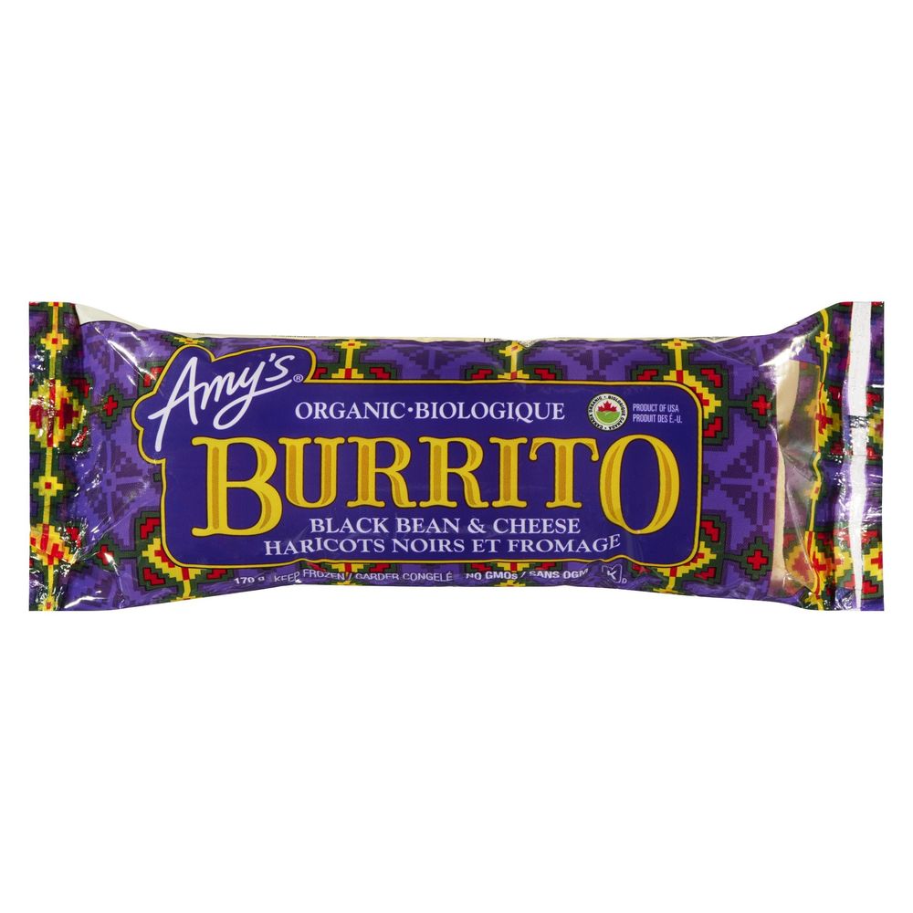 Amy's Burrito Bio Aux Haricots Noirs Et Au Fromage, 170 G -- 12 Par Caisse