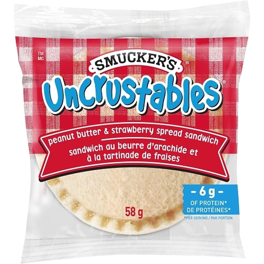 Uncrustables Sandwich Au Beurre De Cacahuète Et Aux Fraises, 58 G – 60 Par Boîte