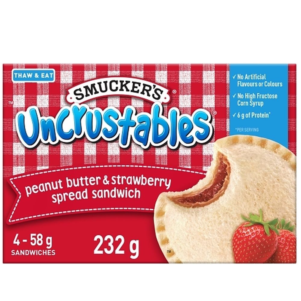 Uncrustables Sandwich Au Beurre De Cacahuète Et Aux Fraises, 58 G – 32 Par Boîte