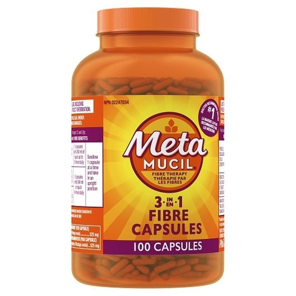 Metamucil 3 In 1 Psyllium Fibre Capsules, 100 Count -- 12 Per Case