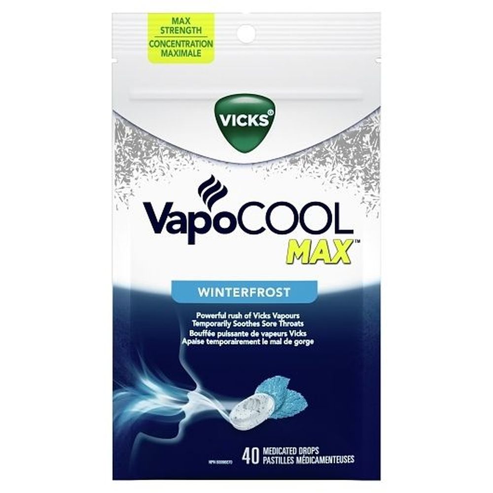 Vicks Vapocool Severe Winter Frost Confectionary Medicated Drops, 40 Count -- 36 Per Case