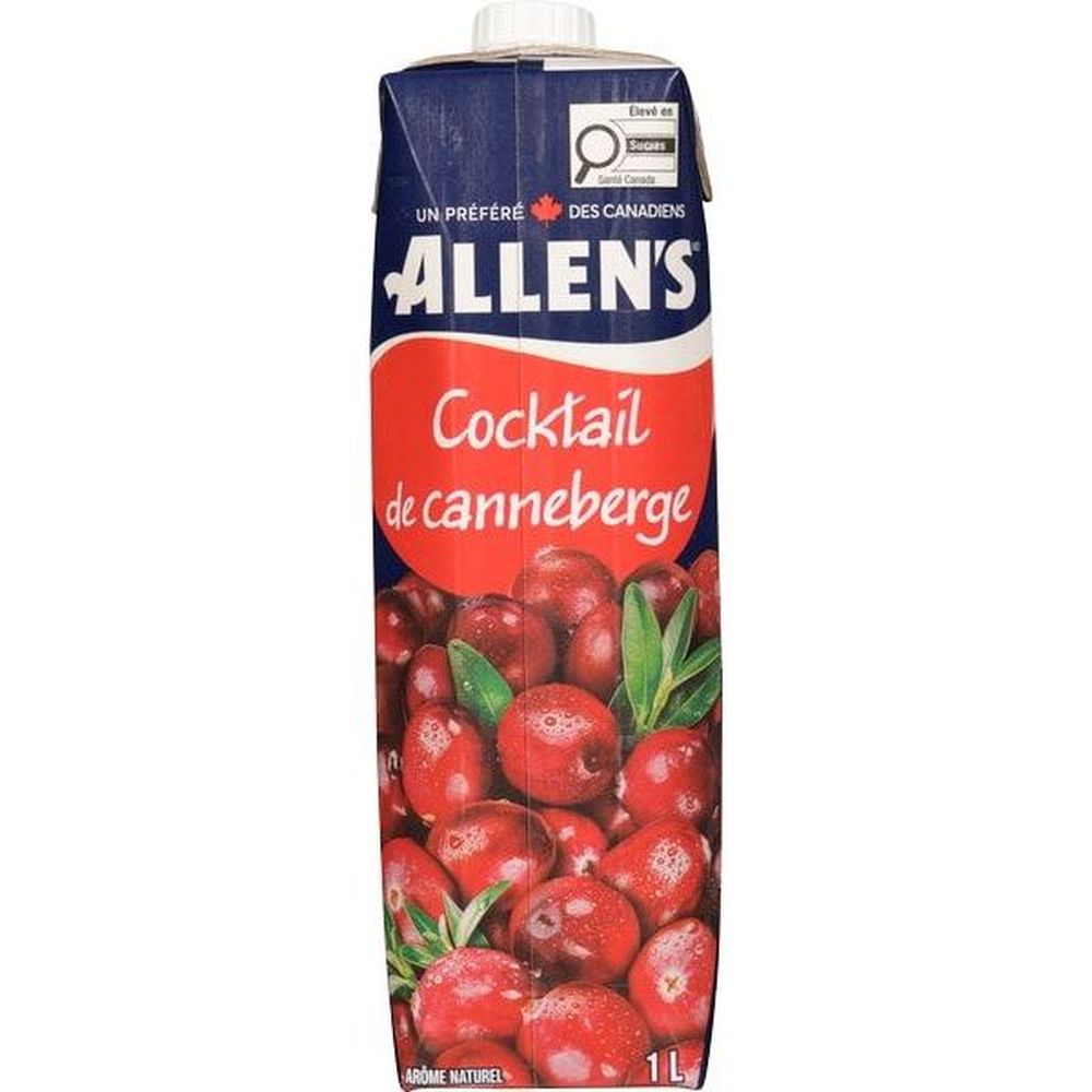 Allen's Cranberry Cocktail, 1 L -- 12 Per Case