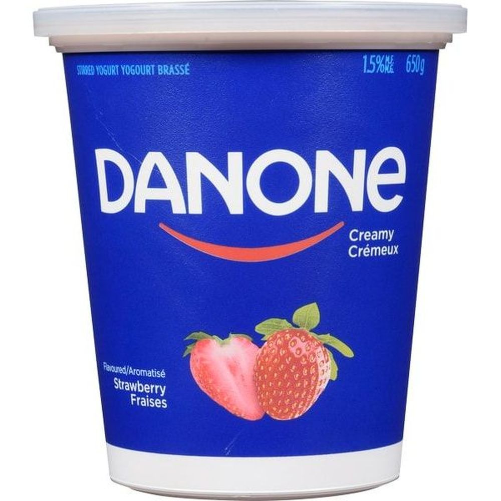Danone Strawberry Creamy Yogurt, 650 G -- 6 Per Case